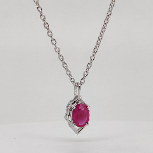 Handmade Ruby Pendant, Sterling Silver Ruby Jewelry, July Birthstone, Women's Gifts For Her