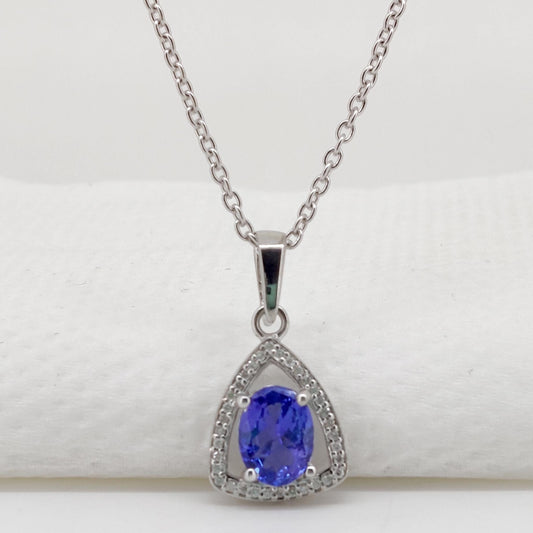 Tanzanite Gemstone Pendant, Handmade Sterling Silver Tanzanite Jewelry, December Birthstone, Wedding  gift for her