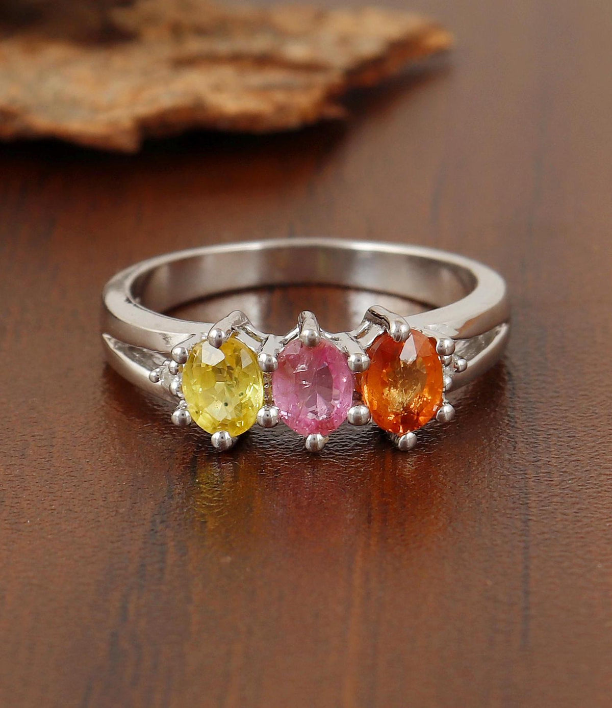 Natural Multi Sapphire Ring-925 Sterling Silver-September Birthstone Jewelry-Sapphire Jewelry