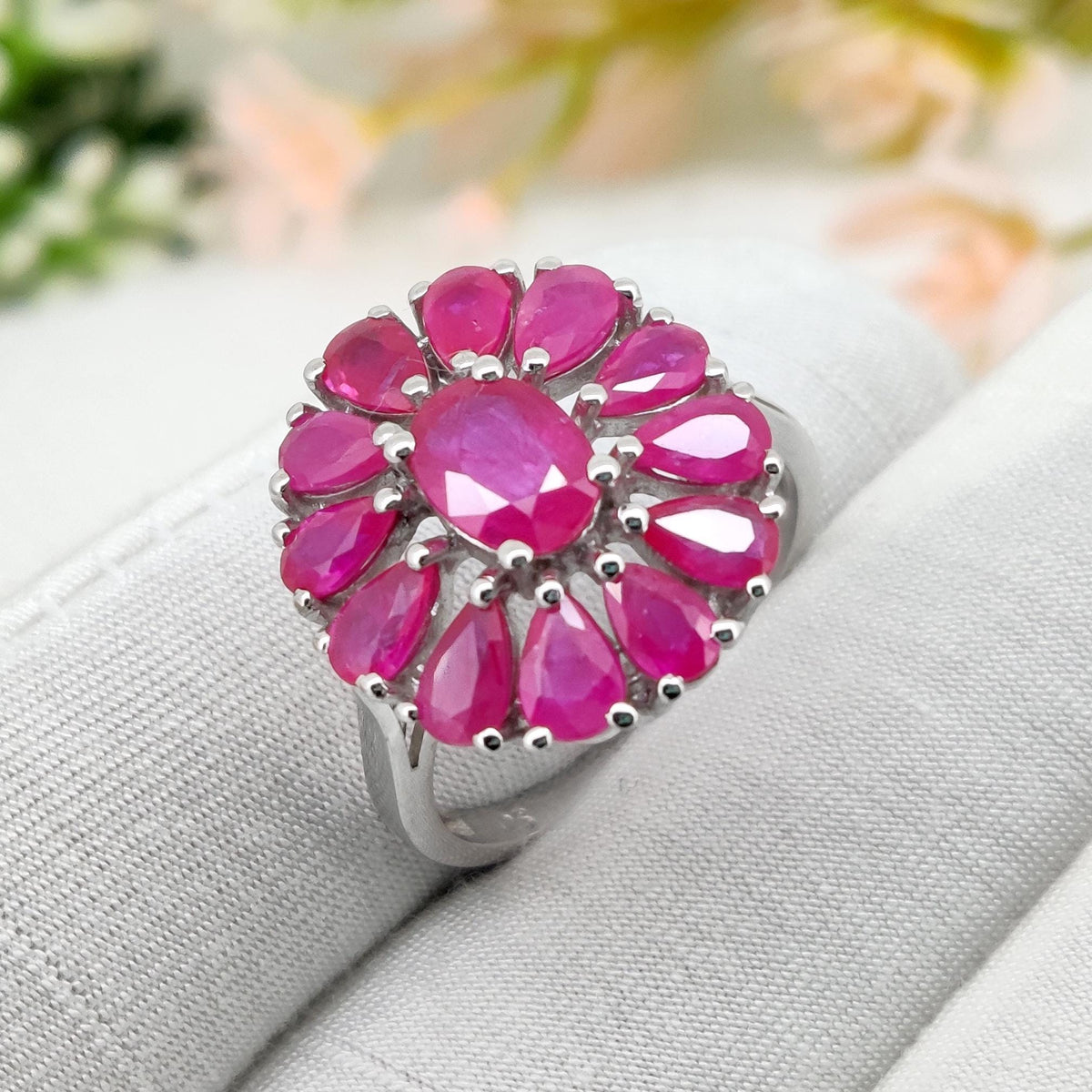 Handmade Natural Ruby Ring, 925 Sterling Silver Gemstone, Oval Ruby Jewelry, Gifts For Her