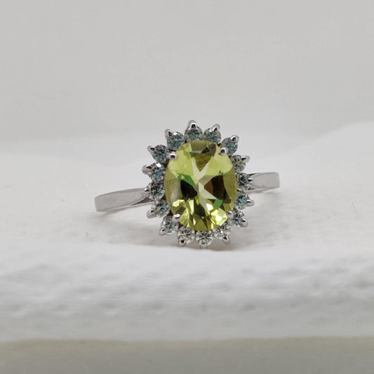 Lemon Topaz Ring: 925 Silver November Birthstone Statement Gift