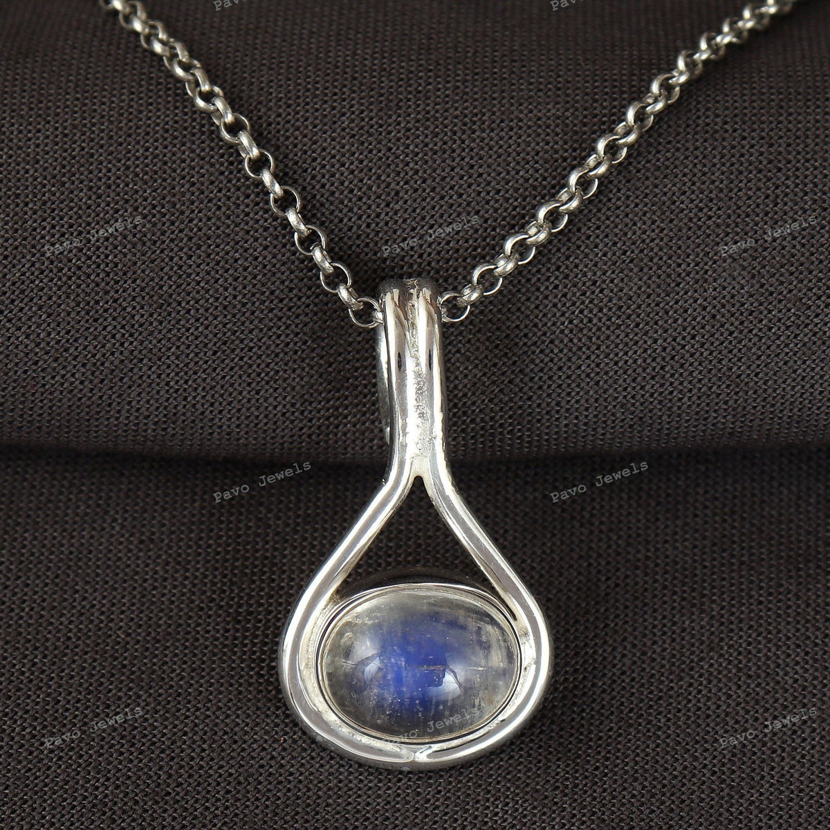 Rainbow Moonstone Pendant, 925 Sterling Silver, Handmade Jewelry Gift