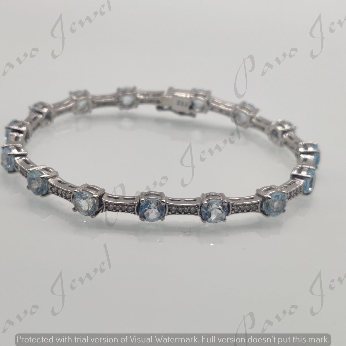 Sterling Silver Blue Topaz Tennis Bracelet – November Birthstone Jewelry