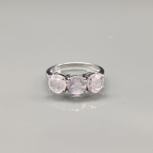 Natural Rose Quartz Ring, Sterling Silver, Handmade Jewelry, Christmas Gifts