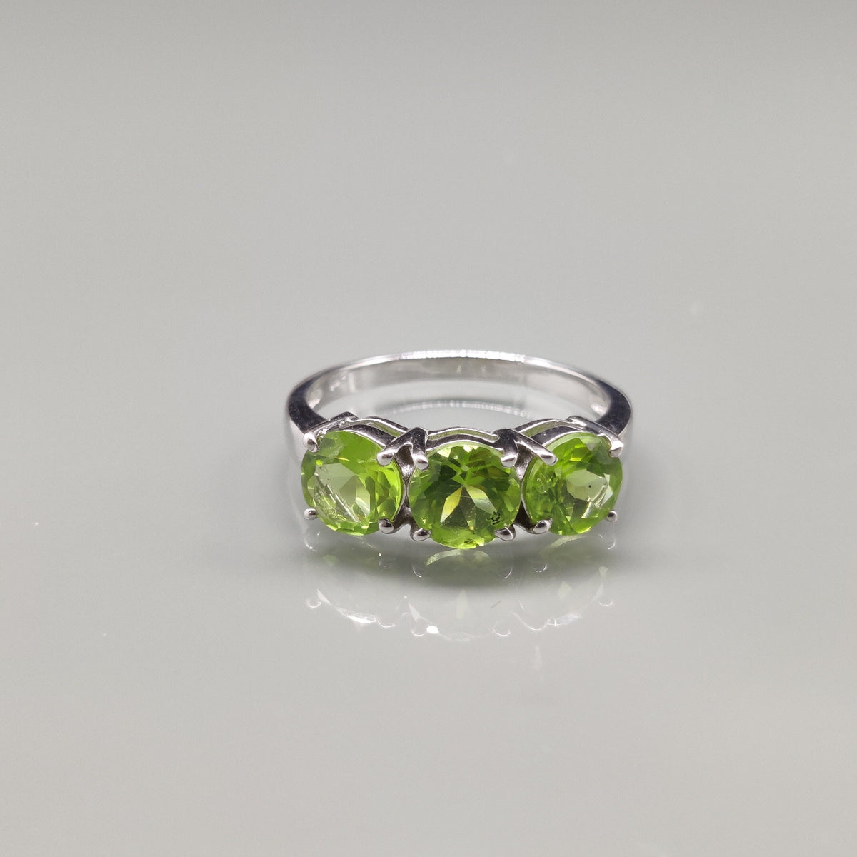 Natural Peridot Ring, 925 Sterling Silver, Vintage Style, Statement Rings