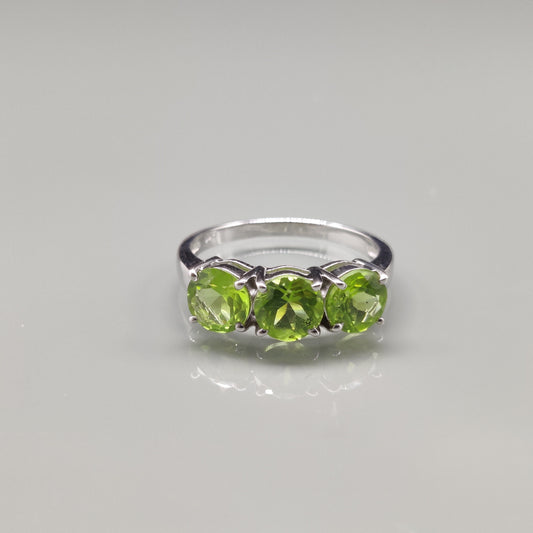 Natural Peridot Ring, 925 Sterling Silver, Vintage Style, Statement Rings