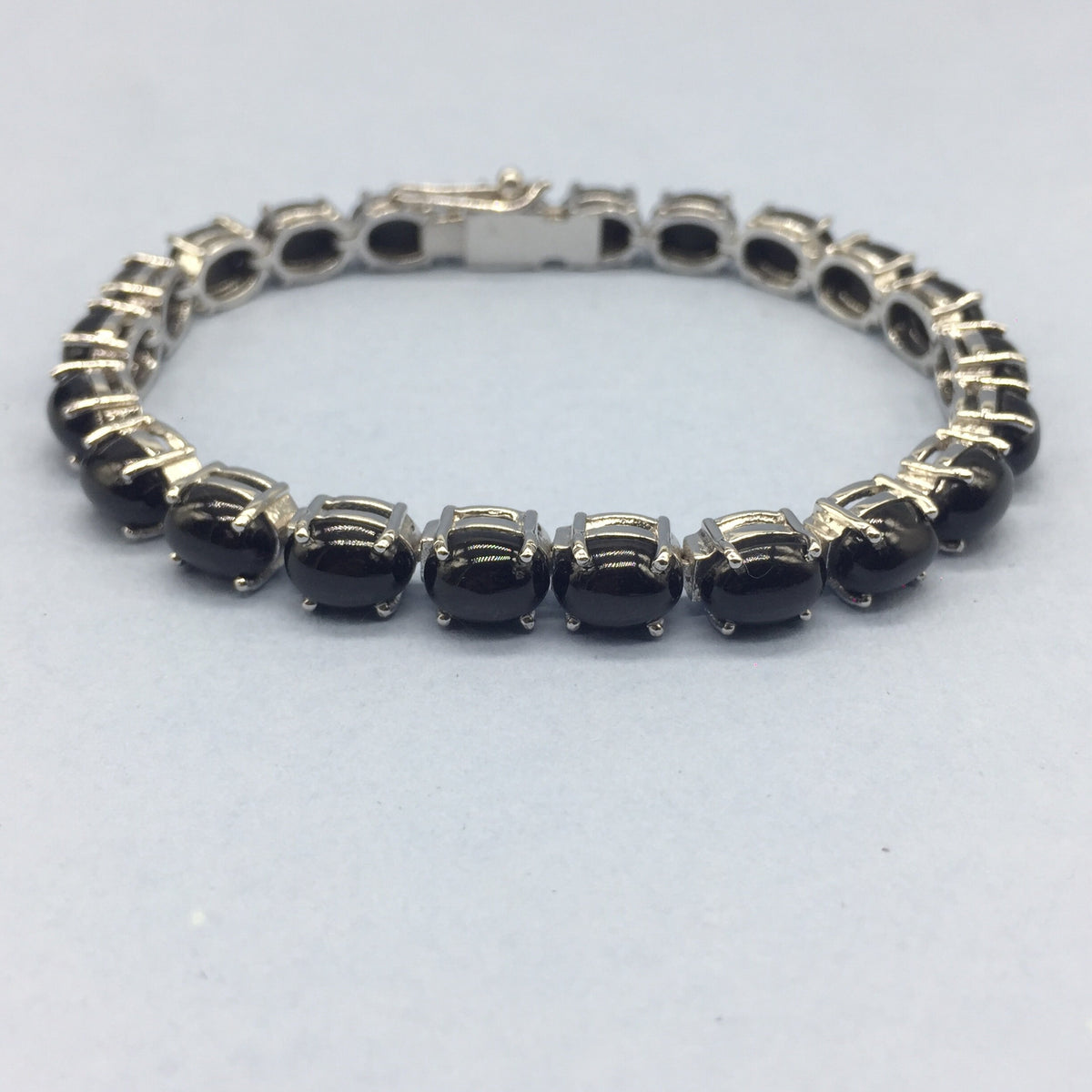 Black Star Bracelet Sterling Silver Cabochon Tennis Bracelet