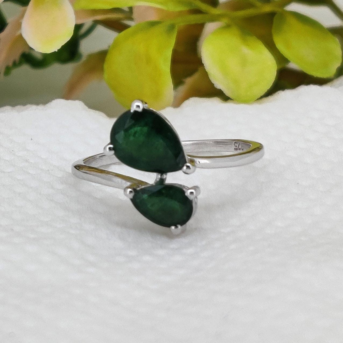 Natural Emerald Ring, 925 Sterling Silver Ring, May Birthstone, Handmade Gemstone Jewelry