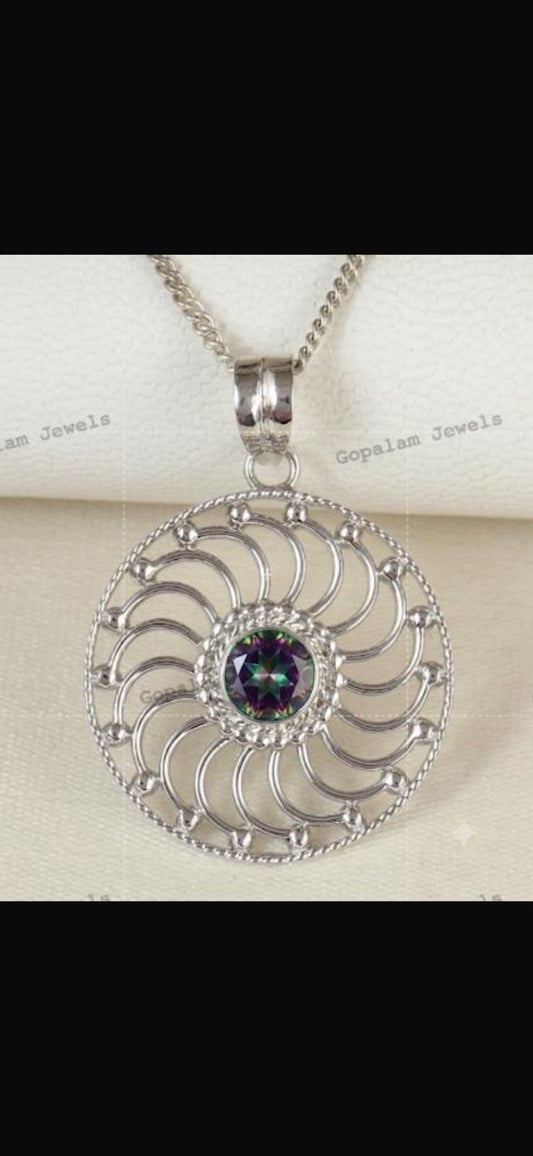 Mystic Pendent 925 Silver Natural Rhodium Finish